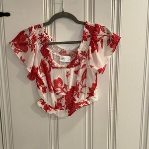 The Room Red Floral Crop Top